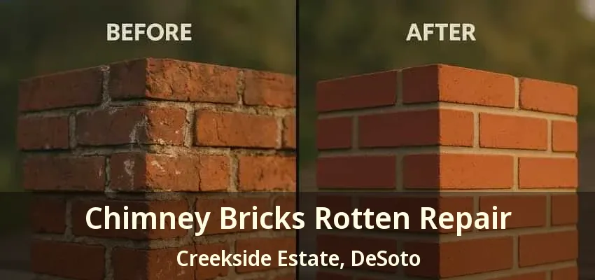 Chimney Bricks Rotten Repair Creekside Estate, DeSoto - TX