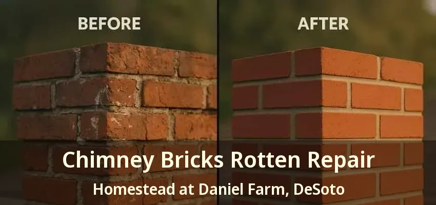 Chimney Bricks Rotten Repair Homestead at Daniel Farm, DeSoto - TX