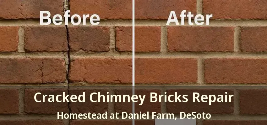 Cracked Chimney Bricks Repair Homestead at Daniel Farm, DeSoto - TX