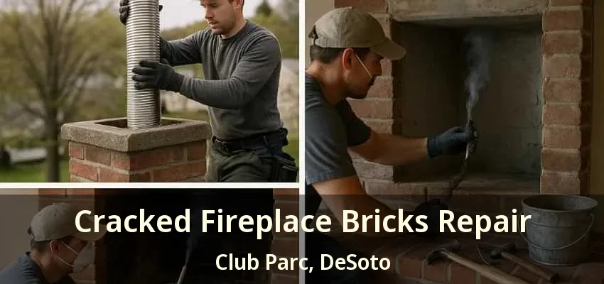 Cracked Fireplace Bricks Repair Club Parc, DeSoto - TX
