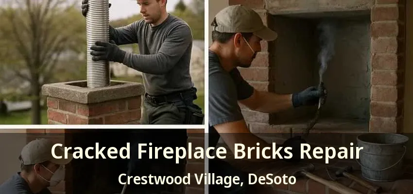 Cracked Fireplace Bricks Repair Crestwood Village, DeSoto - TX